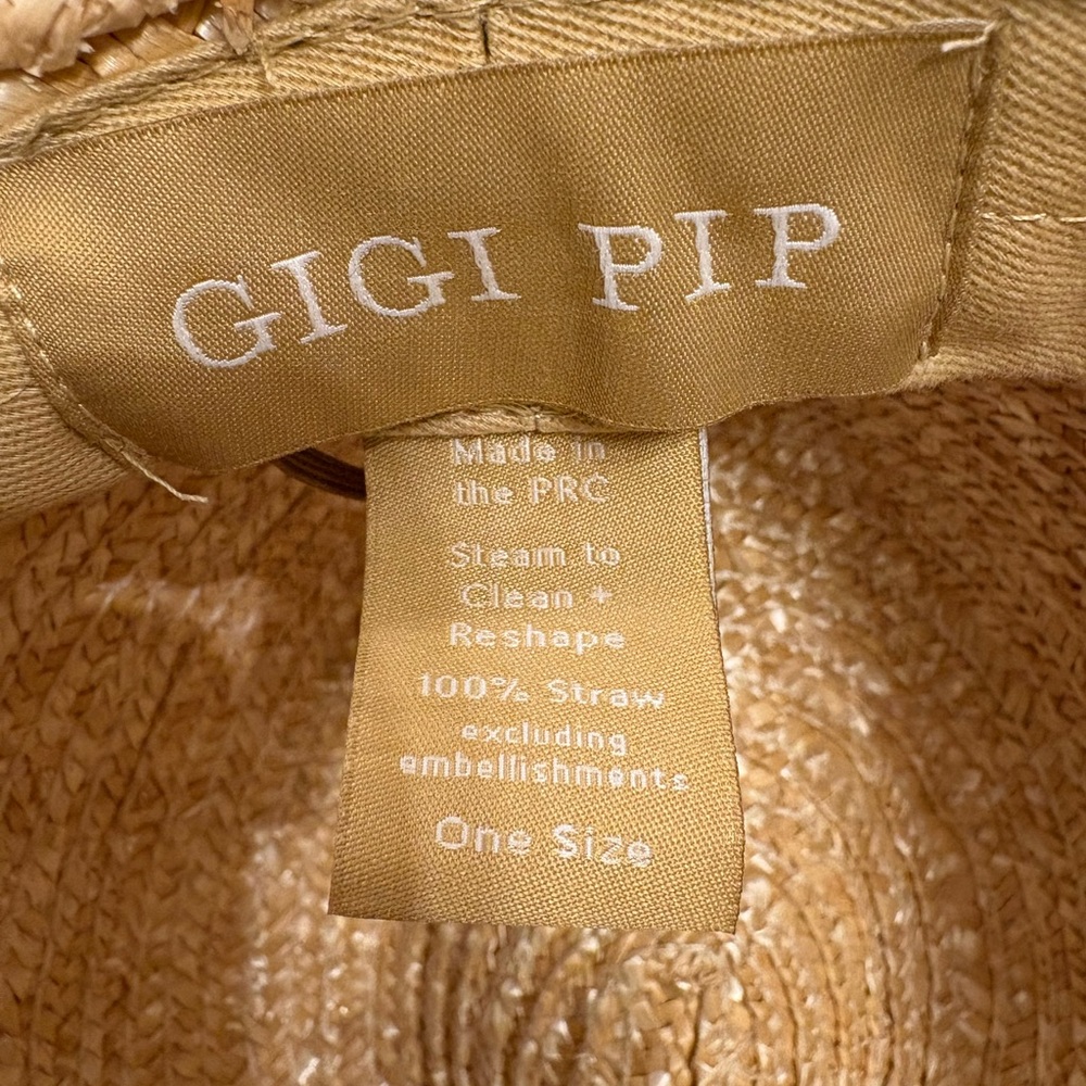 NWOT GIGI PIP Isla Straw Fedora Hat Women’s One Size - Picture 14 of 16